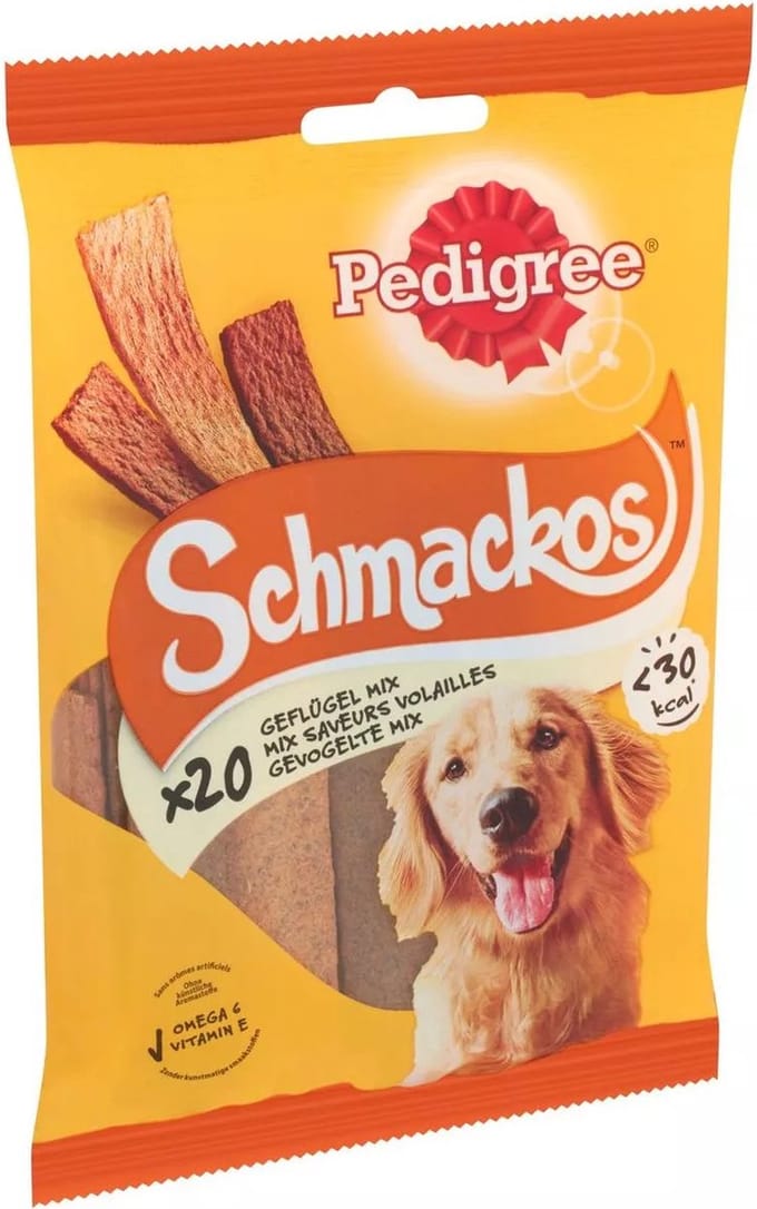 6x - Pedigree - Schmackos - Gevogelte Mix - 6 verpakkingen van 20 stuks