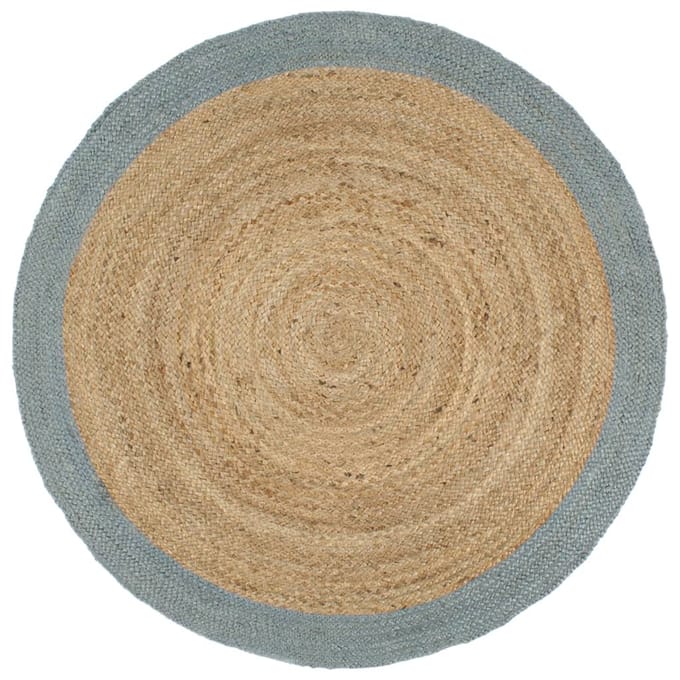 vidaXL - Vloerkleed - handgemaakt - met - olijfgroene - rand - 210 - cm - jute