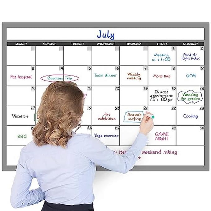 Ongedateerde wandkalender voor grote plannen