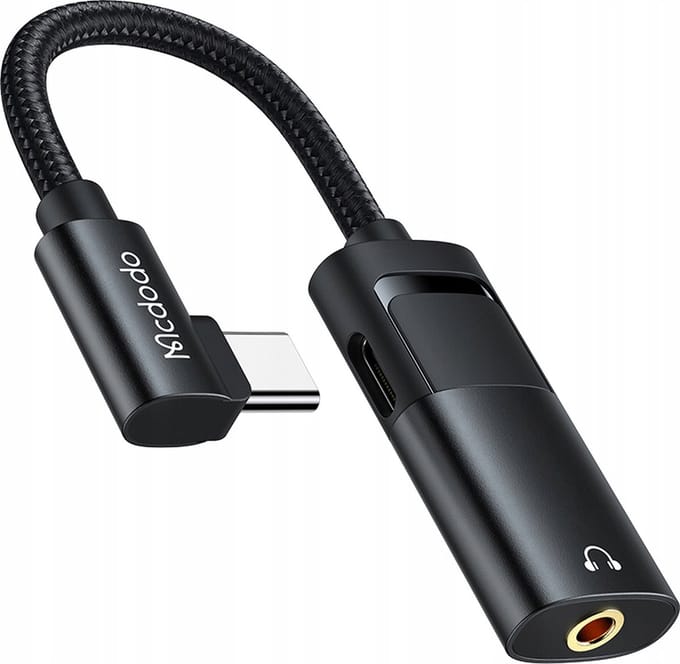 Mcdodo® Adapter Jack 3.5mm naar USB-C - Kabel - AUX - met DAC - 60W