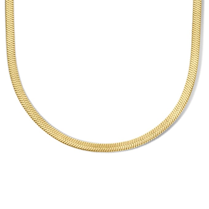 Glams ketting slang plat 4,2 mm 42 + 4 cm ion plating - Staal