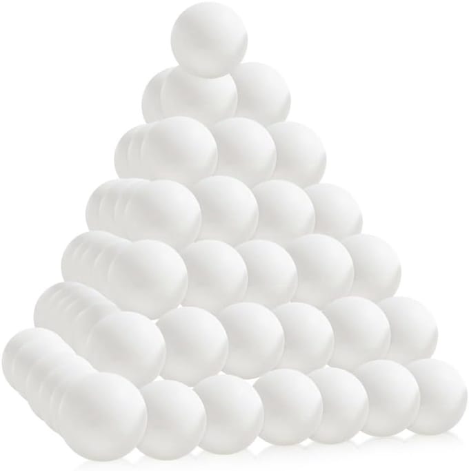 50 Stuks Witte Tafeltennisballen van Plastic voor Training, Versieringen en Amusement