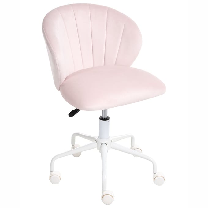 CHEERFUL - Bureaustoel - Pastelroze - Fluweel