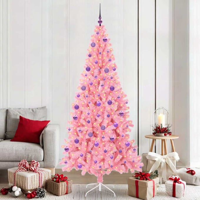 vidaXL - Kerstboom - Roze - 210 - cm - PVC