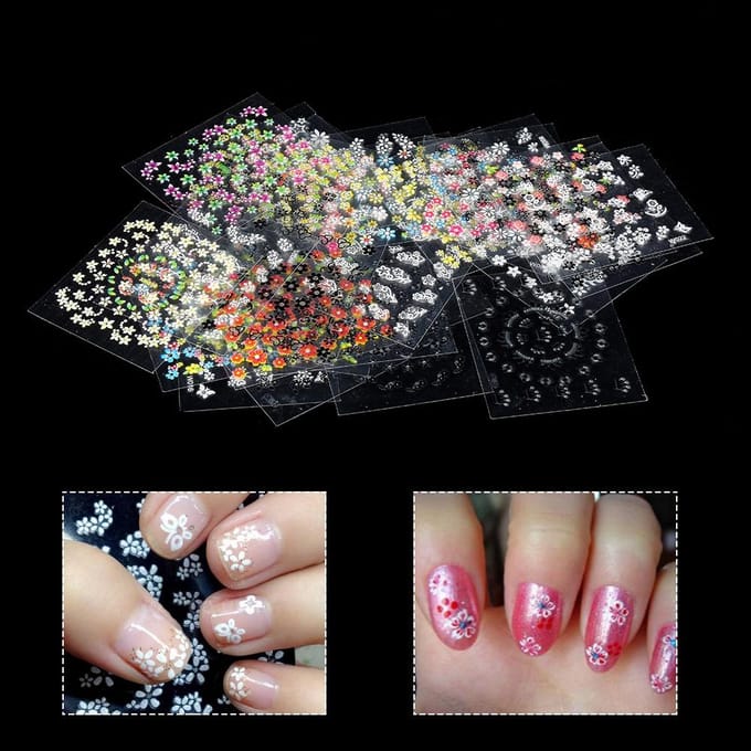 30 Vellen Gemengd Ontwerp Nail Art Manicure Tips Polish Stickers Decals Decoratie gray