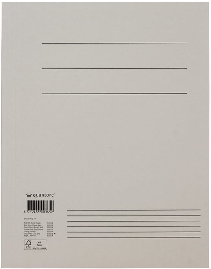 Dossiermappen Quantore A4 320 gr Grijs – set 10 stuks