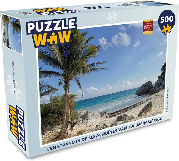 Puzzel Een strand in de Maya-ruïnes van Tulum in Mexico - Legpuzzel - Puzzel 500 stukjes