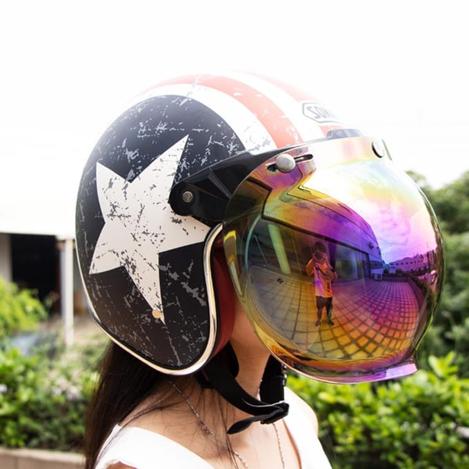Open Gezicht Helm Vizier Motorhelm Bubbel Vizier Bubbel Schild Motorhelmen Accessoire