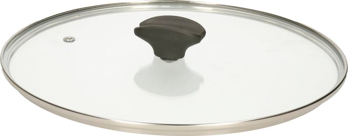 5Five universele pannendeksel voor pannen van 28 cm - glas - stoomgaatje - D29 x H6 cm