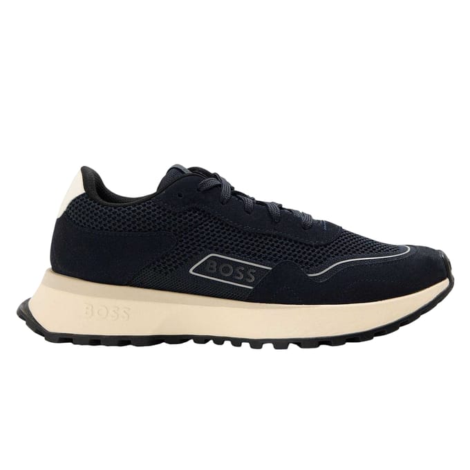Boss Heren Jonah Suède Trainers (Donkerblauw)