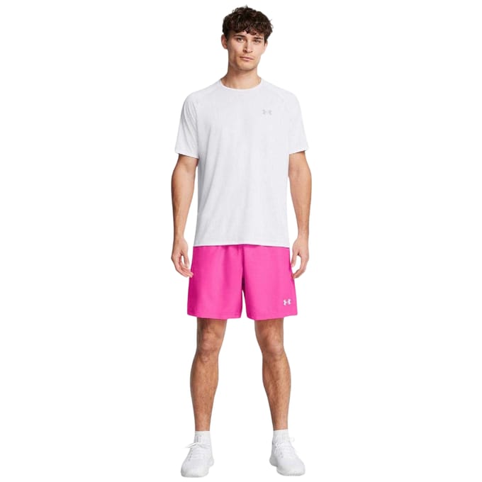 Under Armour Heren HalfBack Shorts met reliëf (Roze)
