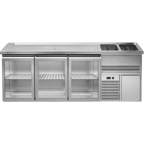 GGM Gastro Biertheke Premium PLUS - 2500x700mm - 3 Glastüren