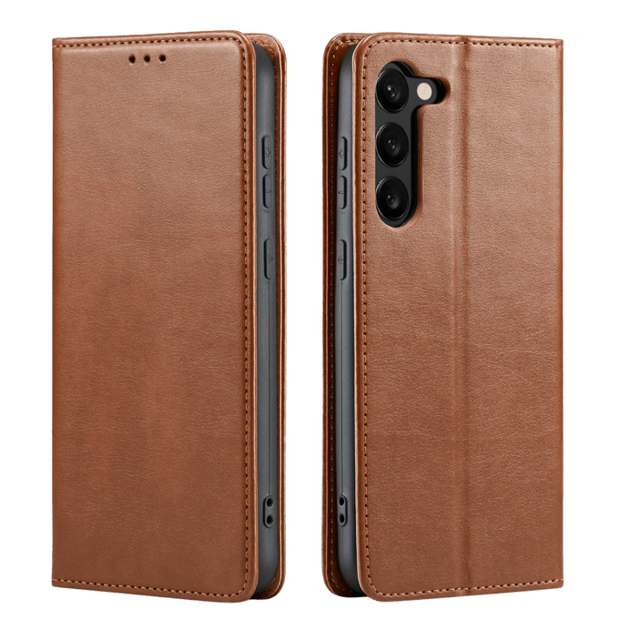 Fierre Shann Samsung Galaxy S24 Plus Slim Wallet Hoesje Bruin