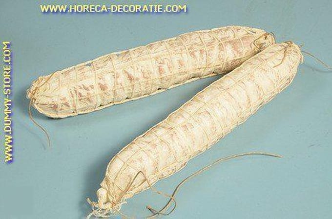 Salami, wit, 2 stuks (W2) - 50x250 mm - vleesdummy