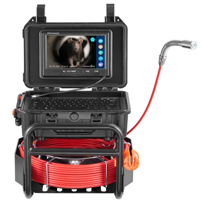 Caméra d'égout 98 pieds/30m Auto-nivelante avec émetteur 512Hz
