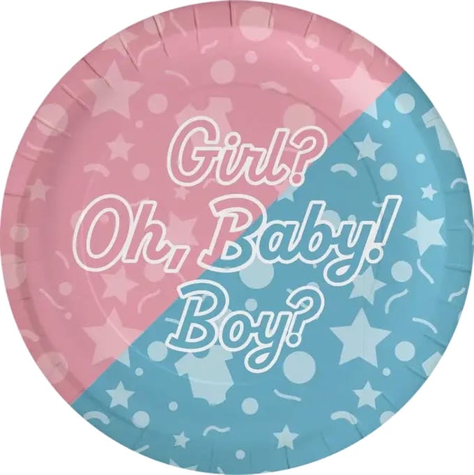 Paper Dreams Bordjes Gender reveal 23cm - 8st