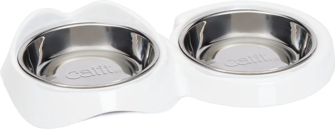 Catit Dubbele Voerbak - Kattenvoerbak - 32x17.5x6 cm Wit
