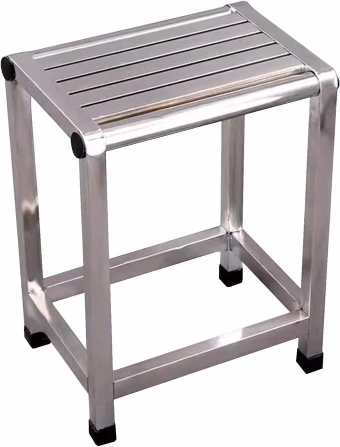 Douchekruk - Badstoel - Veilig Douchen - Roestvrij Staal - Max 150kg - Zilver