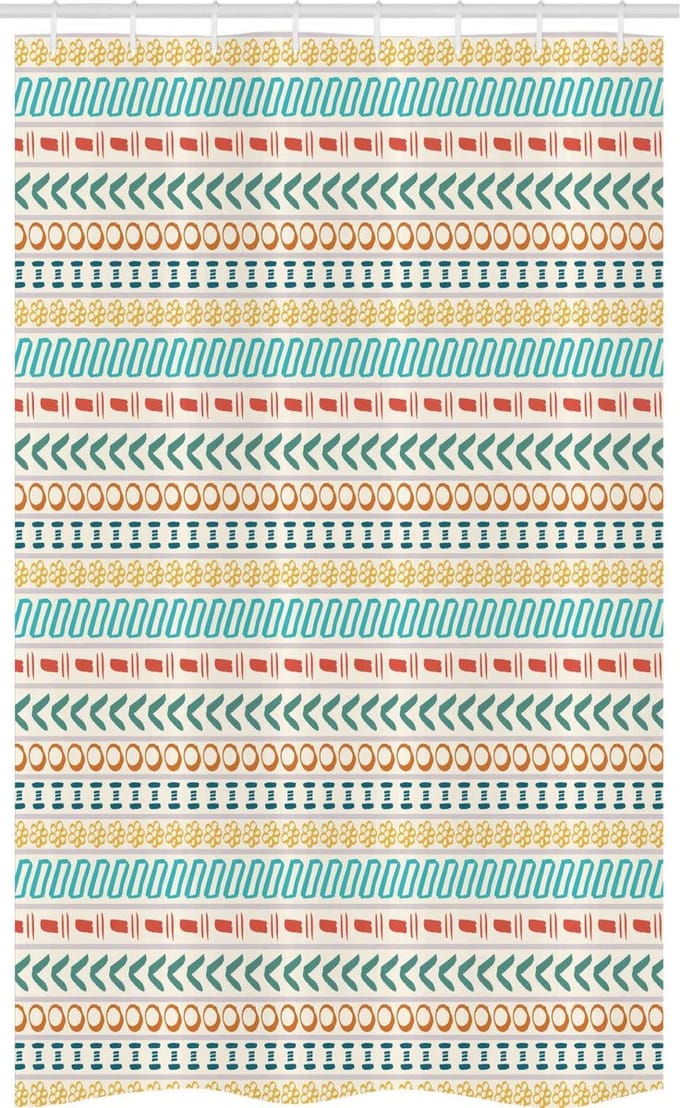 ABAKUHAUS Douchegordijn Geometrisch Multicolor 120x180 cm – Boho-stijl