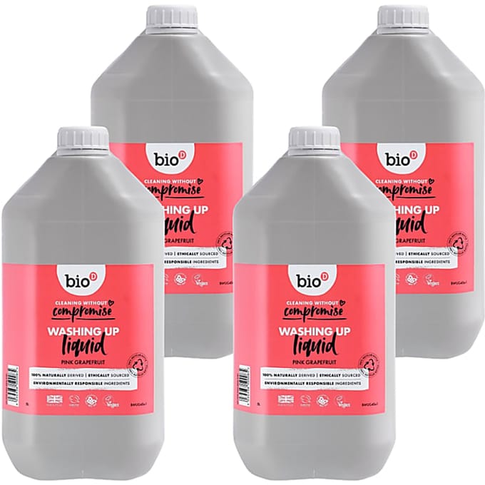 Bio-D Geconcentreerd Afwasmiddel met Roze Grapefruit 5L Refill Bundel