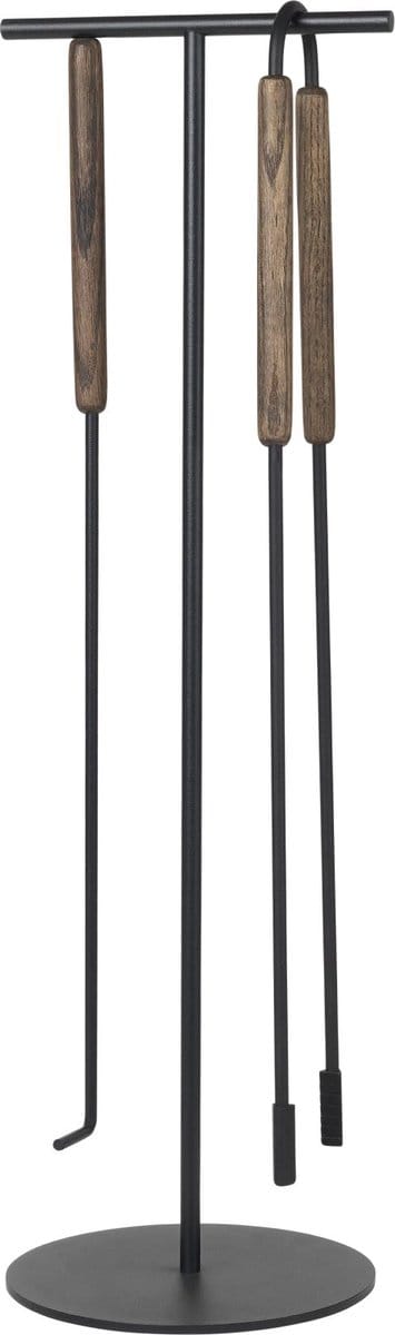Blomus ASHI Openhaardset - H 75,5 cm, Ø 22 cm - Bruin - 3-delig
