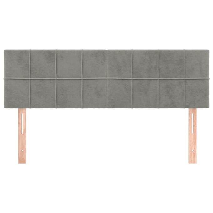 vidaXL - Hoofdborden - 144x5x78/88 - cm - fluweel - lichtgrijs