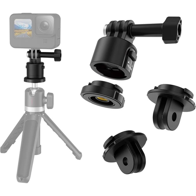 TELESIN CQM-001 Magnetische Zuignap Adapter Statief Adapter Snelontgrendeling Basis Mount Actiecamera zwart