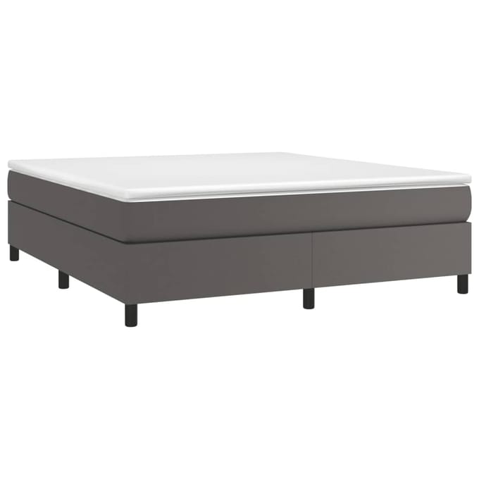 vidaXL - Boxspring - bed - kunstleer - grijs - 160x200 - cm