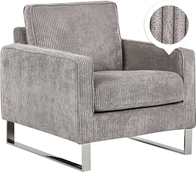 VIND - Fauteuil - Lichtgrijs - Corduroy