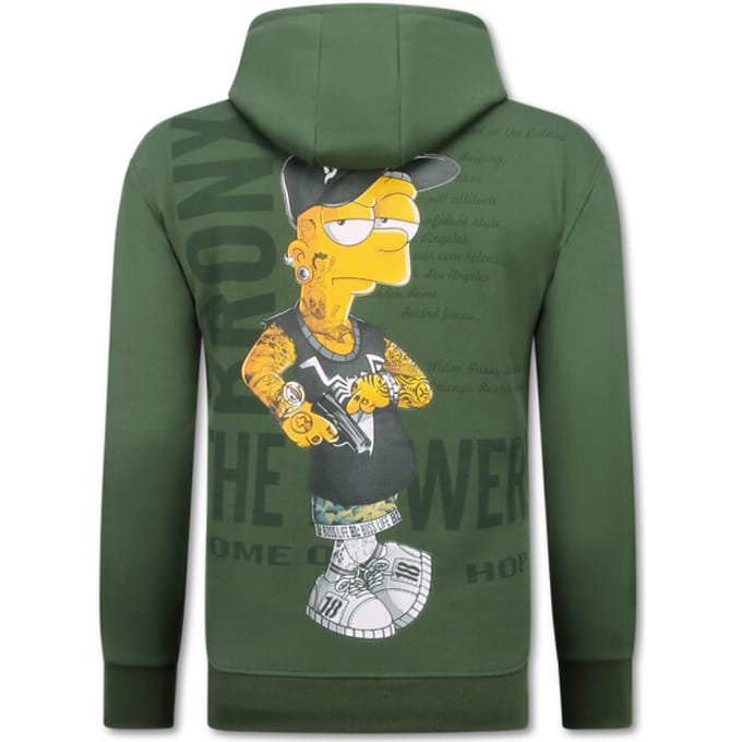 Oversized Hoodie Heren met Capuchon - The Power - Dik Geweven - 5676 - Groen