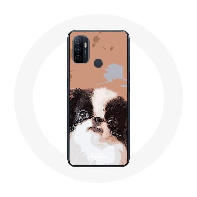Oppo A53 Case Japanse spaniël Zwart-wit hondenras