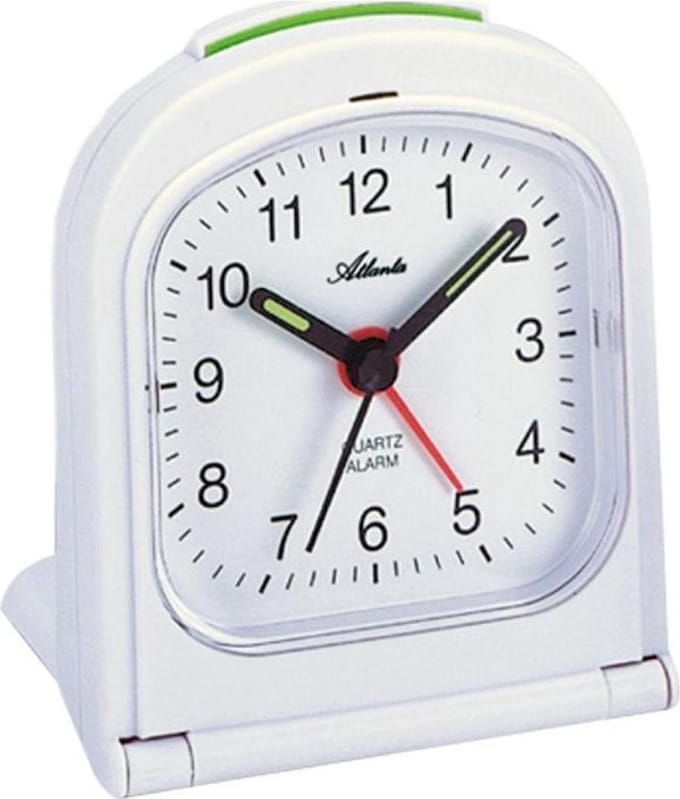 Atanta 1267/0 wit, quartzwekker met klapetui