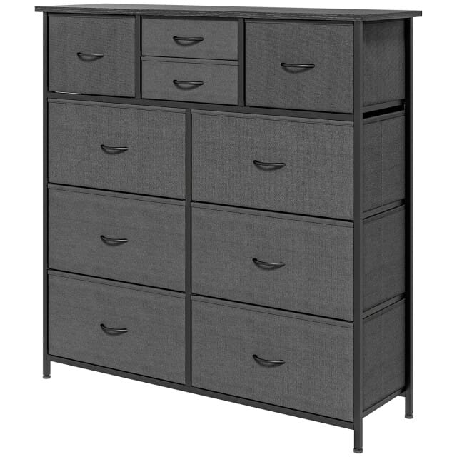 4goodz Ladekast met 10 Stoffen Laden - Metalen Frame - Zwart
