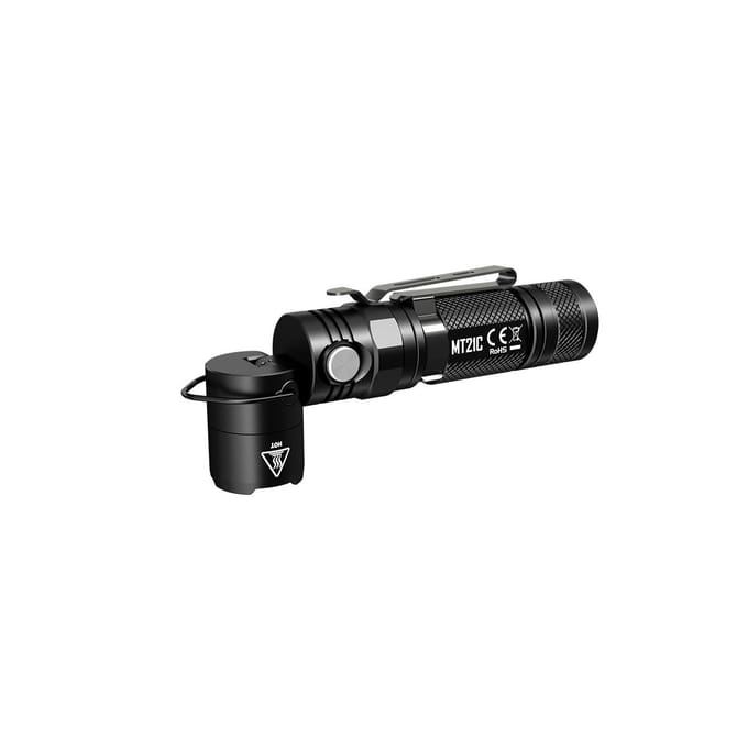 NiteCore zaklamp MT21C Cree XP-L HD V6 LED met kantelbare kop - Zwart