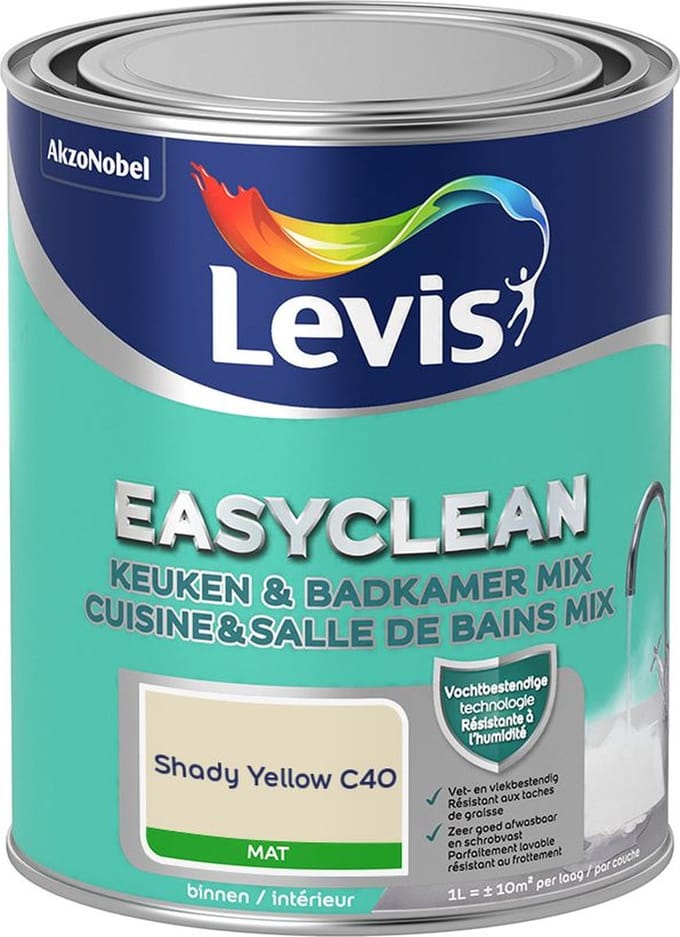 Levis - Easyclean Keuken & Badkamer Mix - Shady Yellow C40 - Mengverf - 1 L