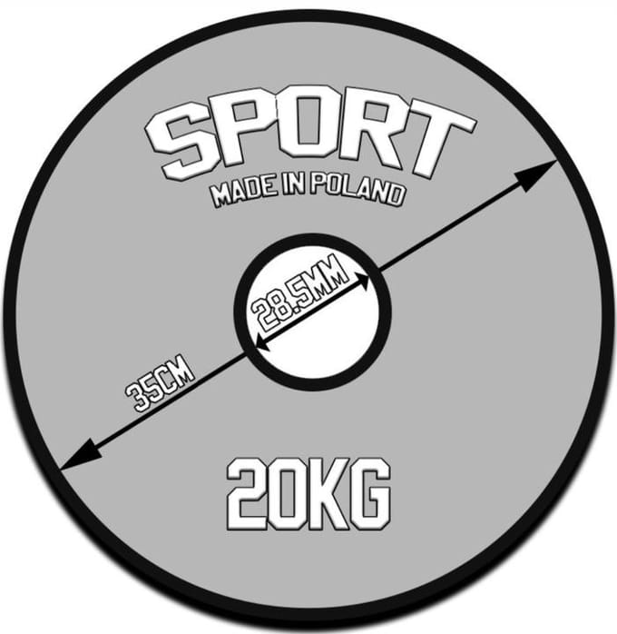 Merkloos Gietijzeren Gewichtsschijf 20 kg - 28 mm Opening