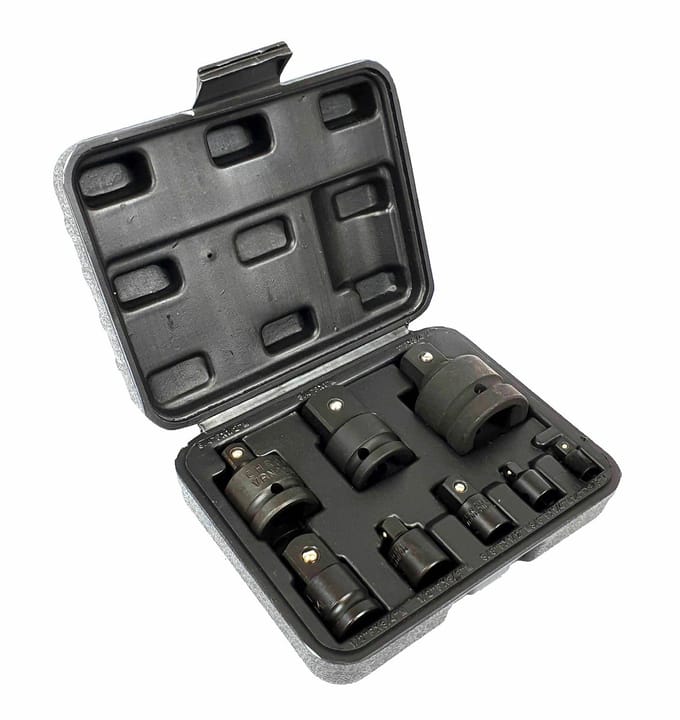 Silver - Udar Adapter Set - 8-delig - Chroom-Vanadium - Inclusief Koffer