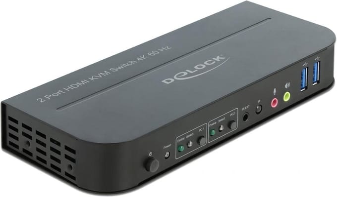 Delock DisplayPort 1.4 KVM Switch 8K 30 Hz with USB 3.0 and Audio