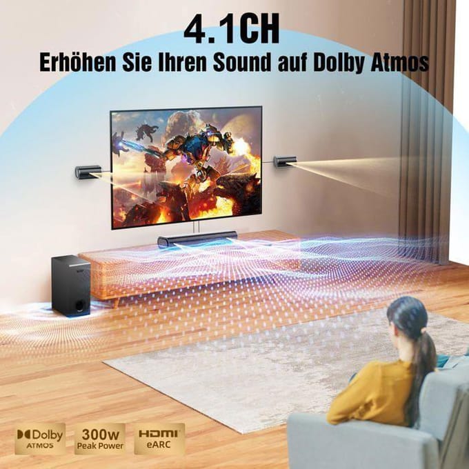 Soundbar - HIWILL - HiElite A41 - Dolby Atmos 4.1 - Subwoofer 300W - Bluetooth 5.3