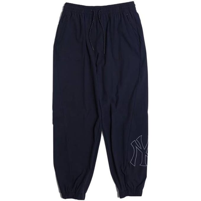 MLB Pantalon Long Tissé Uni Coupe Ample Taille Élastique Jambe Effilée Pantalon Décontracté Unisexe 3AWPB0463-50BKS L black