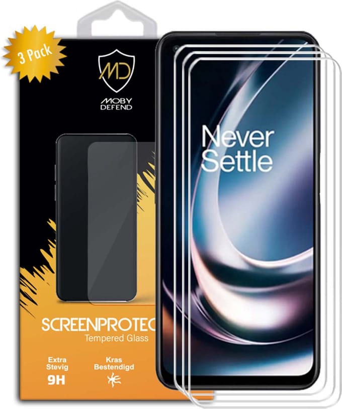 3-Pack MobyDefend Screenprotectors - Geschikt voor OnePlus Nord CE 2 Lite - Case-Friendly Screensaver - Gehard Glas