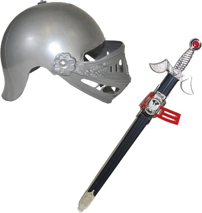Middeleeuwse Ridder Carnaval verkleedset voor kinderen - Ridderhelm - Zwaard - Kunststof
