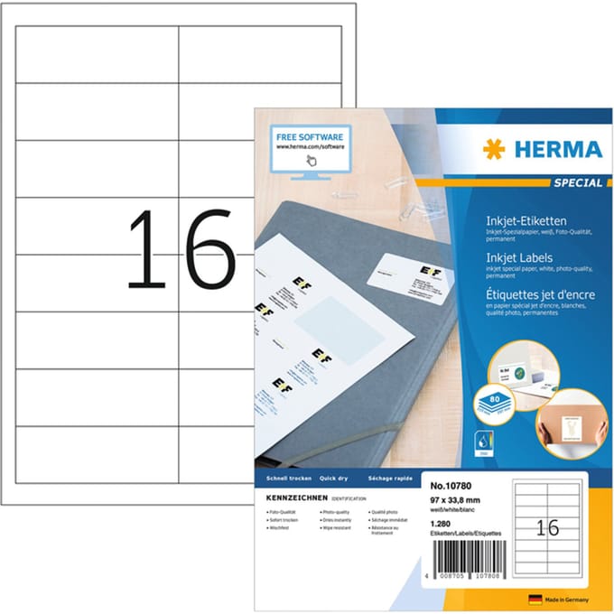 10780 - Die-cut label - 9.7 cm - 3.39 cm - 16 pc(s)