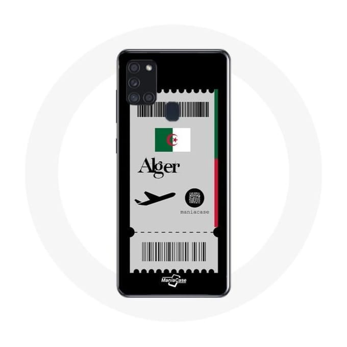 Hoesje - Samsung - Galaxy A21S - Vliegticket - Flexibel - Zwart