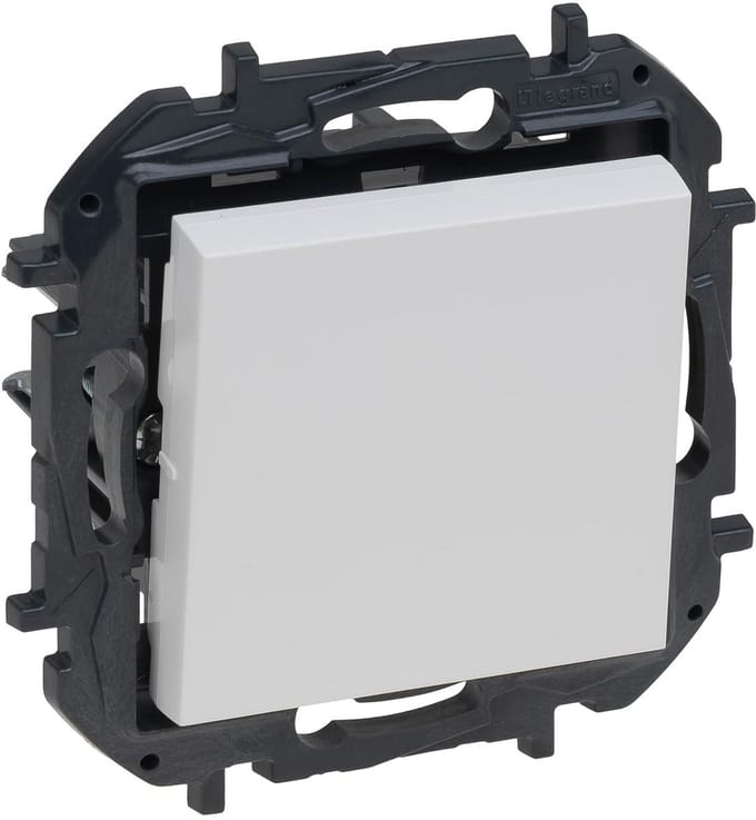 Drukknop voor Inbouwmontage, Serie Niloé Step, 6 A, Wit