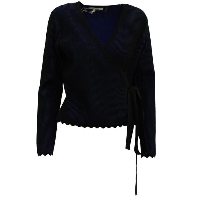 Diane Von Furstenberg Laura wikkeltop in marineblauwe viscose