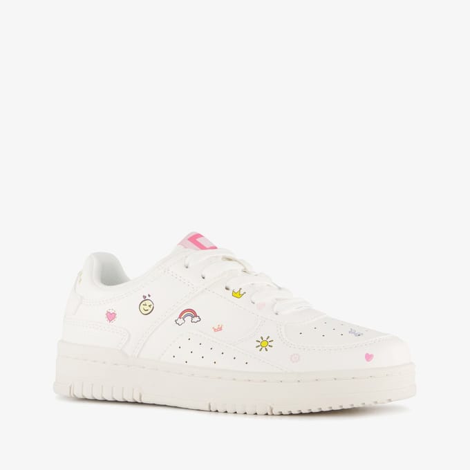 Blue Box meisjes sneakers met icoontjes wit - Maat 34 - Uitneembare zool