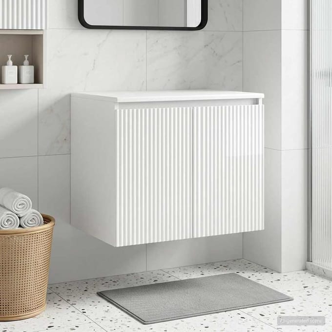 vidaXL - Wandgemonteerde - Badkamerkast - Hoogglans - Wit - 62,5 - x - 44,5 - x - 50 - cm
