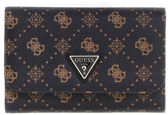 GUESS identiteitskaarthoesje Silia Passport Organizer Espresso Logo donkerbruin