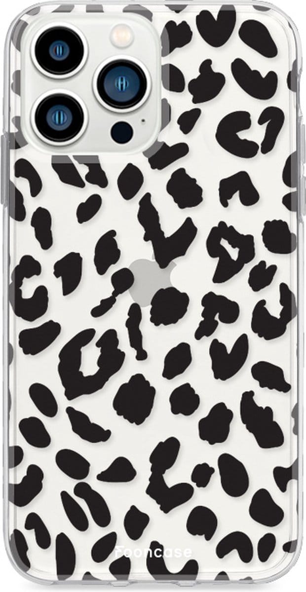 Fooncase Hoesje Geschikt voor iPhone 13 Pro - Shockproof Case - Back Cover / Soft Case - Luipaard / Leopard print